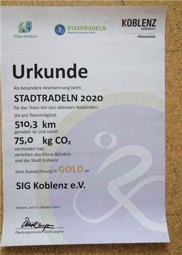 Die Urkunde.Foto: privat