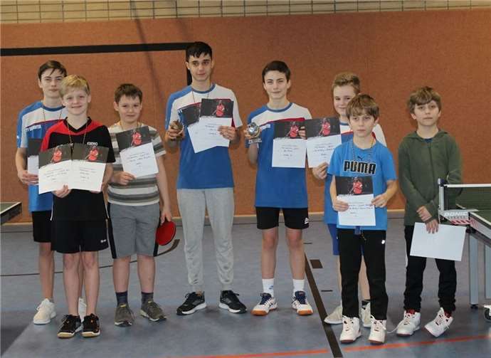 Die Vereinsmeister der Jugend. Quellen: TTV Oberwinter