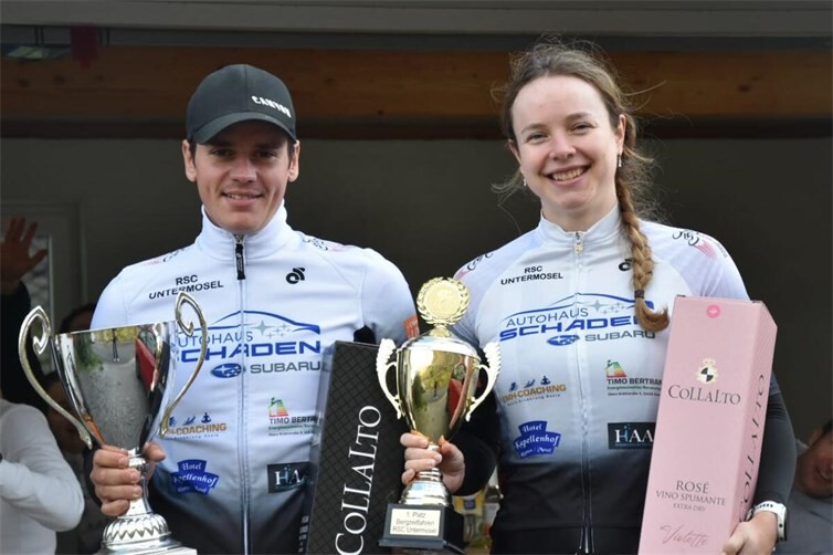 Die Vereinsmeister des RSC Untermosel 2026: Johannes Schnorbach und Hanna Walter