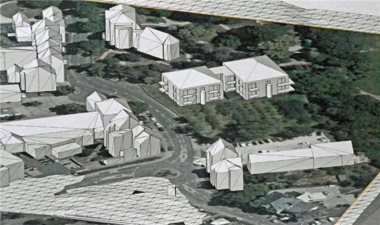 Die Visualisierung des Projektes auf dem Gelände der Klinik.Fotos: Privat