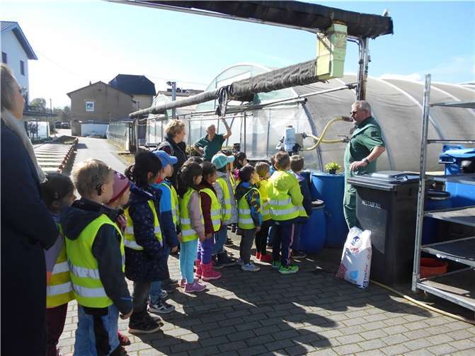 Die Vorschulkinder in der Gärtnerei. Quelle: Kindertagesstätte Erpel