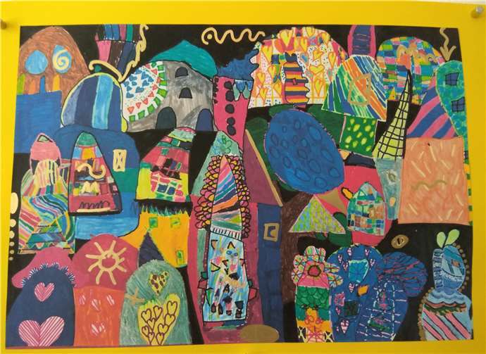 Die Vorschulkinder schufen bei ihrem Projekt Kunstwerke. Foto: privat