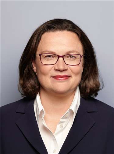Die Vorsitzende der Sozialdemokratischen Partei Deutschlands, Andrea Nahles, MdB. Foto: Susie Knoll