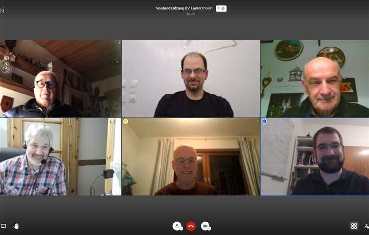 Die Vorstandsmitglieder der Bürgervereinigung Lantershofen fanden kürzlich erstmals zu einer Online-Vorstandssitzung zusammen.Foto: privat