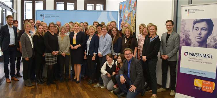 Die Vorstellung des Projekts „Pausentaste“ sorgte auch bei Bundesfamilienministerin Dr. Franziska Giffey in Berlin für große Begeisterung.privat