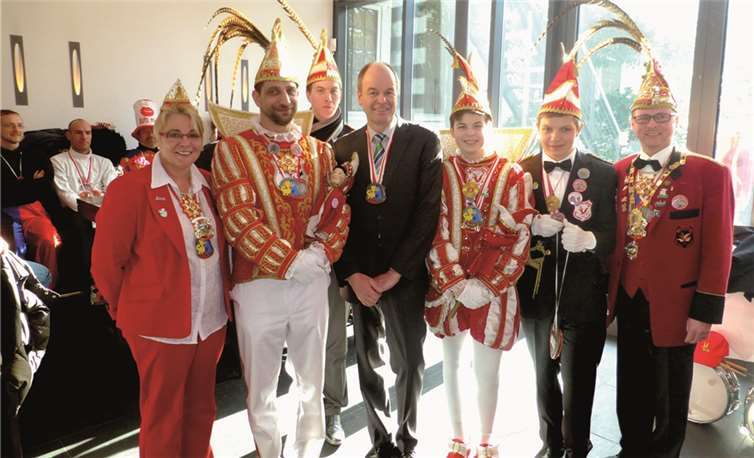 Die Walporzheimer Tollitäten waren zum Empfang im Gasthaus St. Peter geladen. privat