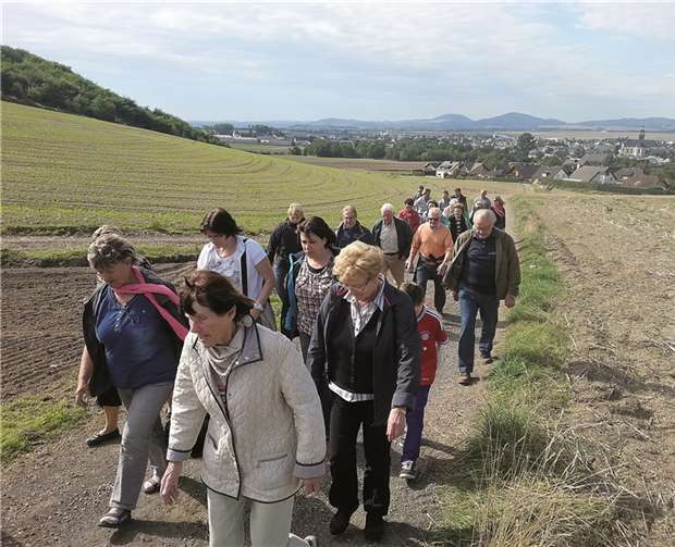 Die Wanderer sind auf dem Weg vom Wingertsberg nach Plaidt. privat