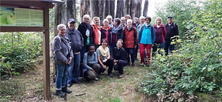 Die Wandergruppe am Römerkastell Anhausen. Foto: privat