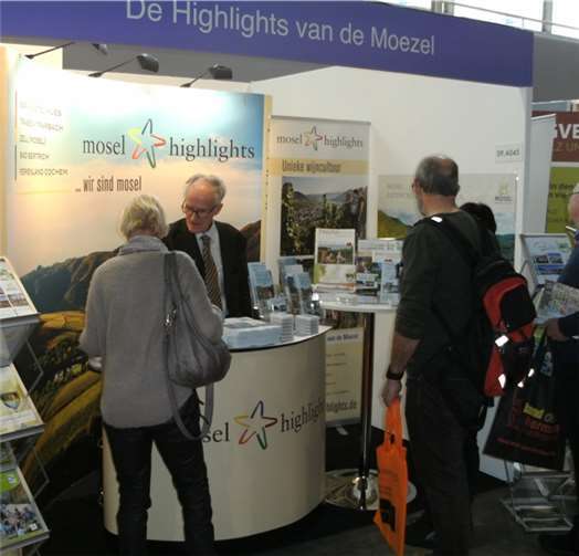 Die Werbegemeinschaft „4x Mosel“ warb mit dem Calmont auf dem Messedisplay auf der größten Niederländischen Reisemesse in Utrecht.Privat
