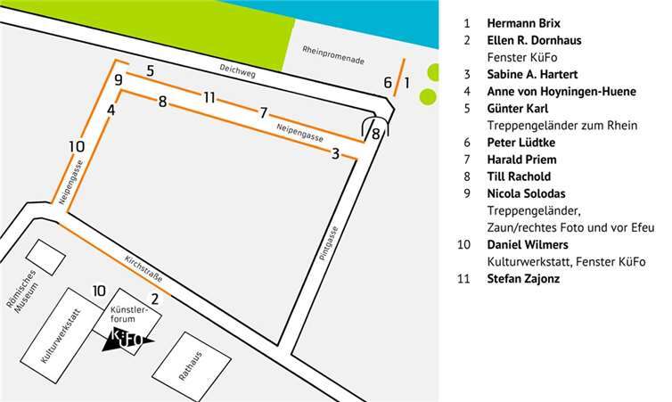 Die Werke der Künstler werdenin einer „Offenen Galerie“ ins Stadtbild von Remagen integriert