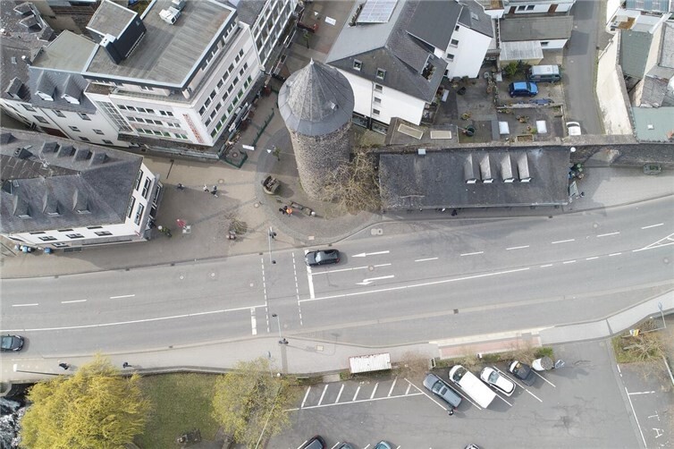 Die aktuelle Bestandssituation am Mühlenturm.Foto: Jürgen Pulger / Stadt Mayen