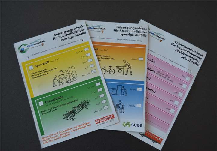 Die aktuellen Entsorgungsschecks. privat