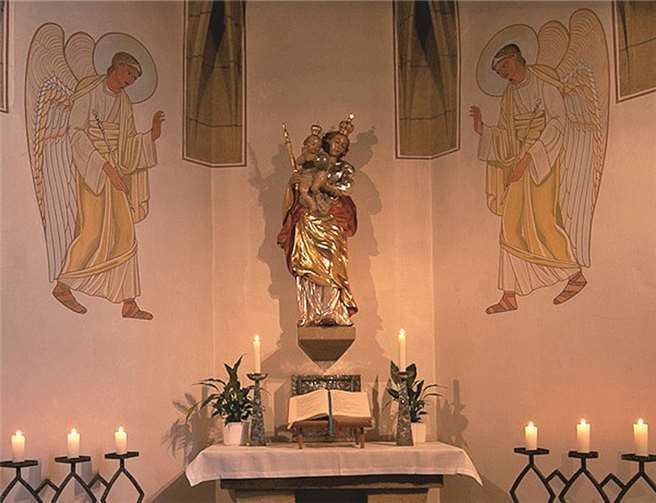 Die barocke Plastik „Maria vom Siege“ in der Pfarrkirche Sankt Genovefa.privat