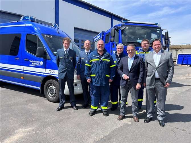 Die beiden Bundestagsabgeordneten Martin Gerster und Thorsten Rudolph besuchten vor kurzem den THW-Ortsverband Koblenz und tauschten sich dabei mit THW-Verantwortlichen aus Region und Land aus. Foto: Wahlkreisbüro Thorsten Rudolph / Dennis Feldmann
