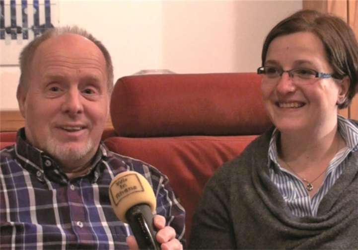 Die beiden Moderatoren Michael Dempe und Anne Roy.privat