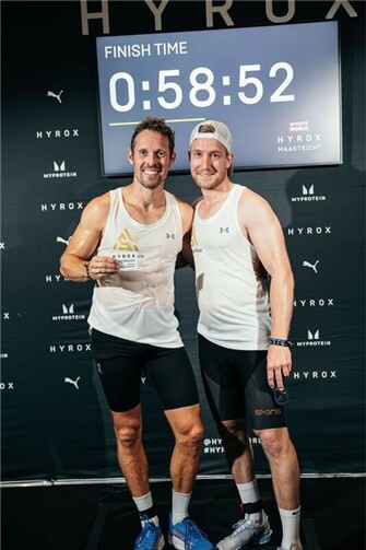 Die beiden Physiotherapeuten und Osteopathen Carsten Kuhle und Johannes Gorgulla haben sich früh in der Saison für die Hyrox-Weltmeisterschaft in Stockholm qualifiziert. Foto: privat