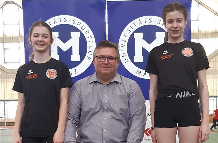 Die beiden Teilnehmerinnen Liv Brockner (l.) und Johanna Monschauer (r.) mit ihrem Trainer Holger Klein.Foto: privat