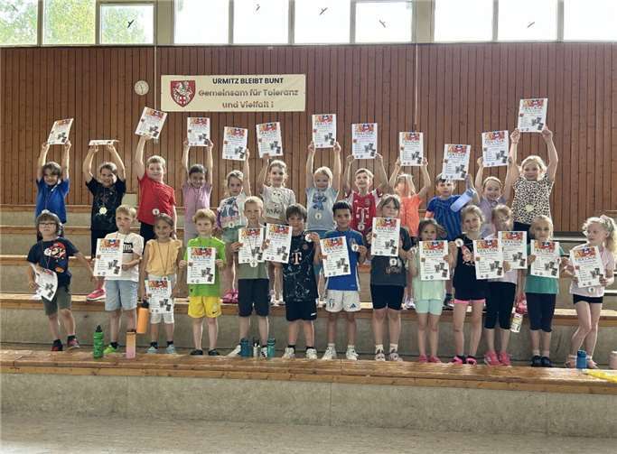 Mini Sportabzeichen des SV Urmitz weckt Sportsgeist der Drei- bis Sechsjährigen Die beiden ersten Schuljahre der Grundschule St. Georg Urmitz. Foto: SV Urmitz
