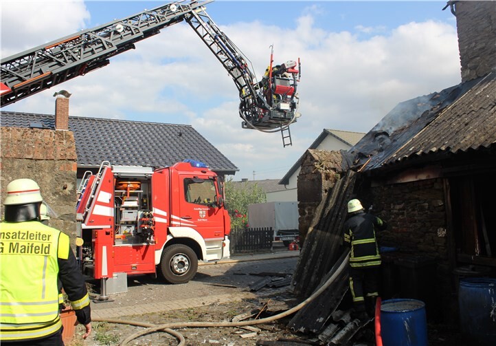 Die benachbarte Scheune war vom Brand nicht betroffen.