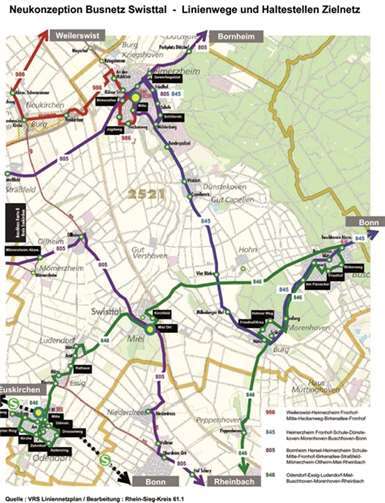 Die bisher geplanten Busverbindungen.privat