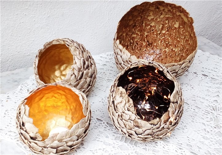 Die dekorativen Dracheneier aus Bronze stellt Ernst Doll selbst her. privat