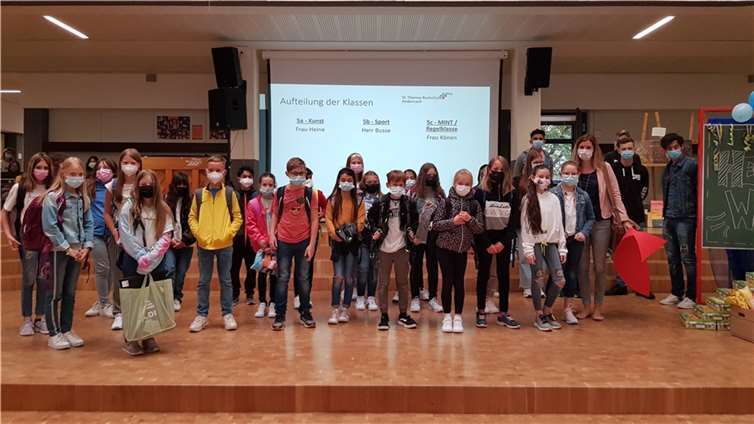 Die die neuen Fünftklässler wurden eine kleine Einschulungsfeier vorgenommen. Foto: privat