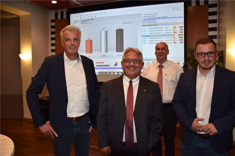 Vallendar: Stichwahl zum VG-Bürgermeister Die drei Kandidaten der Bürgermeisterwahl der VG Vallendar am Wahlabend. Foto: HEP