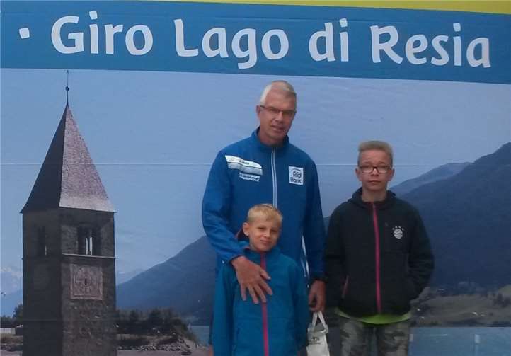 Die drei LG‘ler beim Reschenseelauf. privat