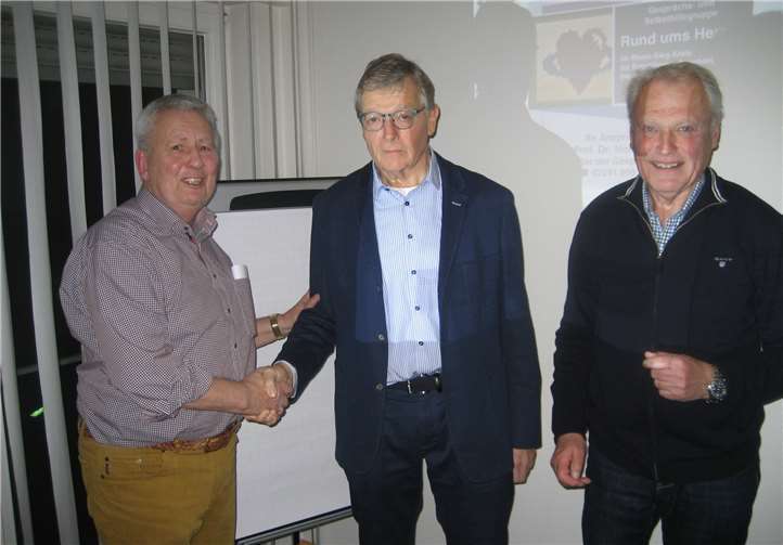 Die drei Protagonisten, zuständig für DHS und SHG: Herbert Müller, Norbert Becker und Rainer Walterscheid (v. r.).Foto: Deutsche Herzstiftung e.V.