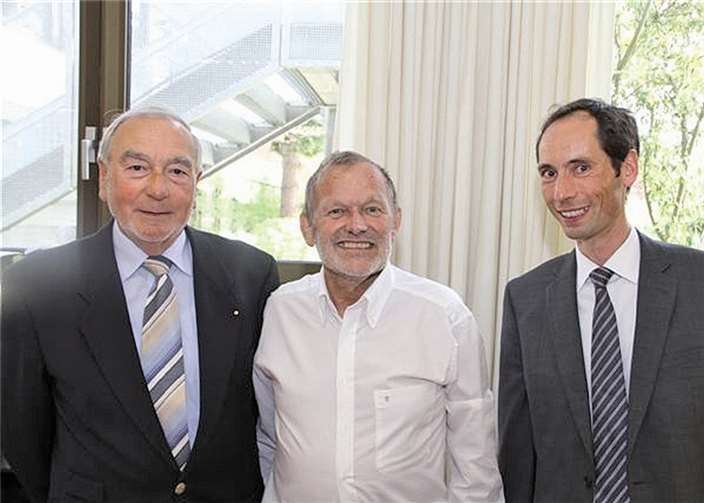 Die drei Schulleiter des SGR, der neue Schulleiter Stefan Schwarzer (r.), Albin Schmid (Mitte), sein Vorgänger Willi Müller (l.) Privat