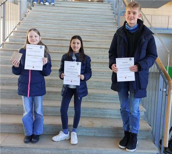 Die drei ausgezeichneten Schüler.  Foto: privat