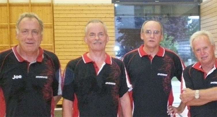 Die dritte Mannschaft der TTG Vallendar/Urbar (von links): Joe Müller, Wolfgang Molzberger, Michael Scheid, Bruno Höfer. Es fehlt: Florian Dietz. privat