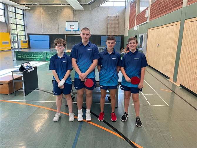 Die erfolgreiche 2. Jugend: v.l. Julian Meyer, Lukas Holstein, Fabian Baumgart und Raphael Nettekoven. Quelle: SV Oedingen