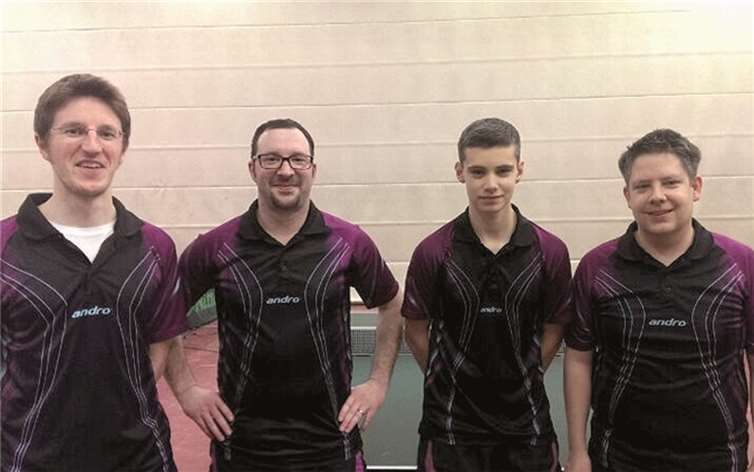 Die erfolgreiche 3. Mannschaft (v.l.): Markus Linden, Gianluca Marchisello, Mike Stenzel und André Hoffmann. privat