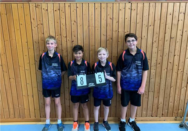 Die erfolgreiche Jugendmannschaft (v. l. Kevin Schindler, Kaya Aptiraman, Nick Peters, Maximilian Erlekampf). Foto: TTF Remagen