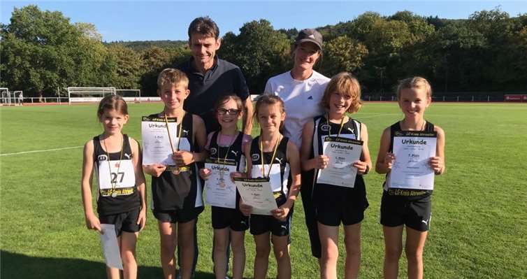 Die erfolgreichen Athleten (von link): Mia Dott, Veit Krischer Peter Rübenach, Colleen Rübenach, Svea Weber, Tanja Seibel, Marc Seibel und Lilly Schröder.SpVgg Burgbrohl