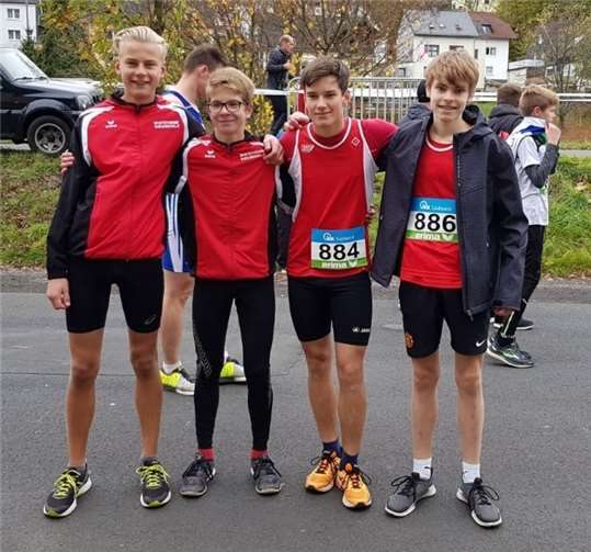 Die erfolgreichen Athleten (von links): Jakob Rotta, Paul Jacobi, Felix Frieb-Preis und Peter Jünger.privat