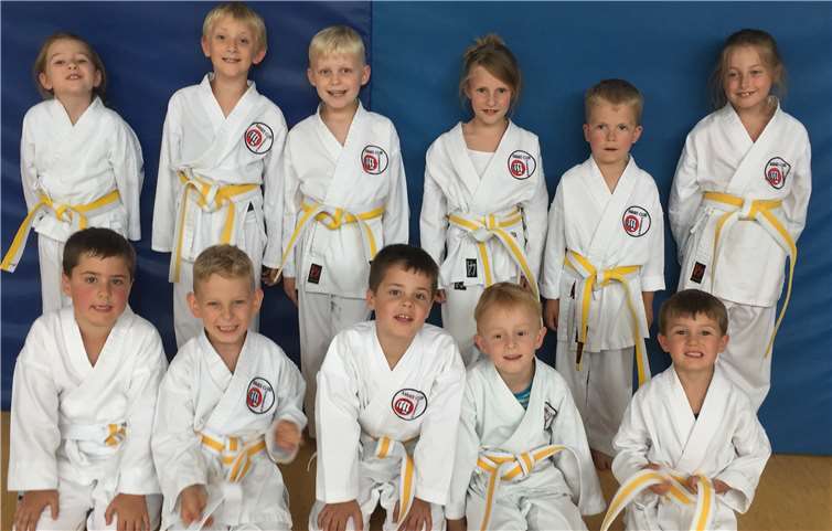 Die erfolgreichen Kids des Karate-Club Puderbach nach bestandener Gürtelprüfung.privat