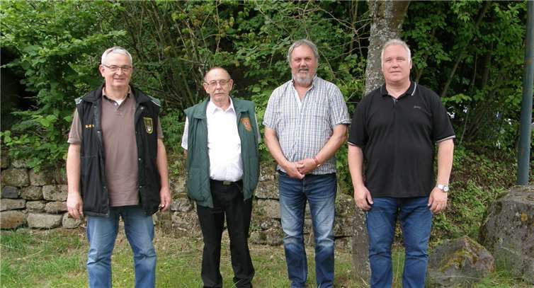 Die erfolgreichen Teilnehmer am Konkurrenzscheiben-Schießen: (v.li.) H.P. Wolf, K.H. Bentz, L. Auer, F. Bauer.Privat