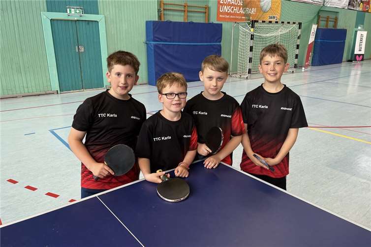 Die erfolgreichen Teilnehmer bei den Mini-Meisterschaften v. l. Lukas Ockenfels, Noah Prouvost, Niclas Wagenknecht und Jonas Ockenfels.Foto: Stefan Ockenfels