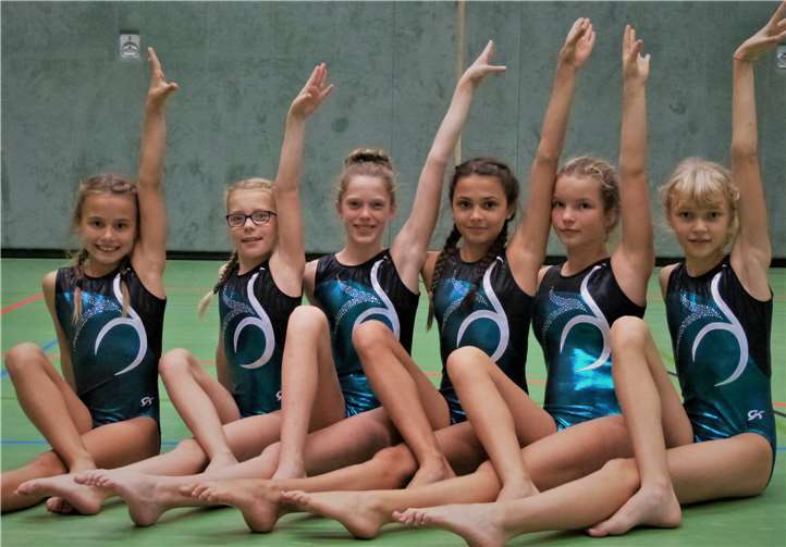Die erfolgreichen Turnerinnen (von links): Emma Kölsch, Janina Höving, Isabella Schneider, Julie Kölsch, Paula Lehrmann und Anna Iskrenko. privat