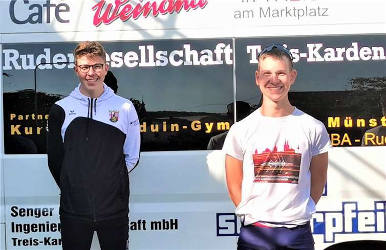 Die erste von vier Entscheidungen der bundesweit ausgeschriebene Ruder- Ergometer-Challenge ist gefallen. Auf der 5000 Metern-Distanz errangen (v.l.n.r.) Christian Ilgen die Gold- und Simon Haible die Silbermedaille. Foto: privat