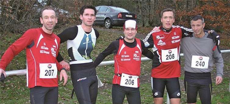Die ersten Fünf über 7.000 Meter in Alflen: v.l. Ralf Zenz, Mbaik Staudinger, Vadim Penner, Benjamin Bertram und Werner Linden.privat