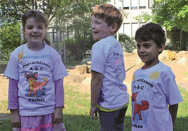 Die fertig gestalteten Shirts.