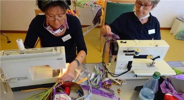 Die fleißigen Näherinnen produzierten Mundschutzmasken für das Maternus-Stift in Altenahr.Foto: Maternus-Stift