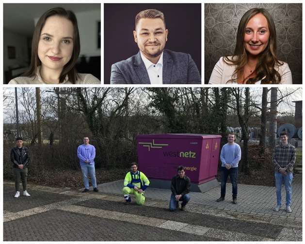 Die frischgebackenen Fachkräfte freuen sich über den erfolgreichen Abschluss ihrer Ausbildung bei Westnetz. Auf dem Foto sind die drei kaufmännischen Fachkräfte in der oberen Reihe und die gewerblichen Fachkräfte mit ihrem Ausbilder Rainer Killian (Foto unten, 3. v. r.) zu sehen.  Foto: Westnetz)