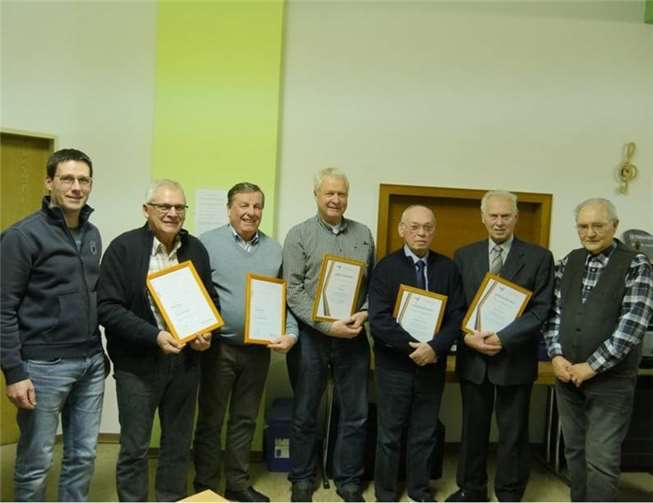 Die geehrten Sänger des Männergesangvereins „Frohsinn“.Foto: privat