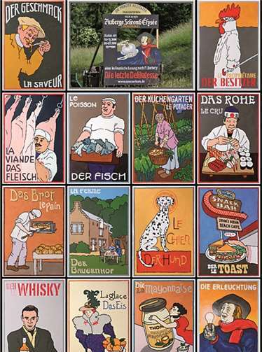 Die gespendeten handgemalten Retro-Reklamebilder.Klaus Groß