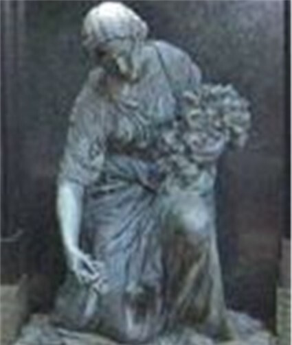 Die gestohlene Statue vom Hauptfriedhof.