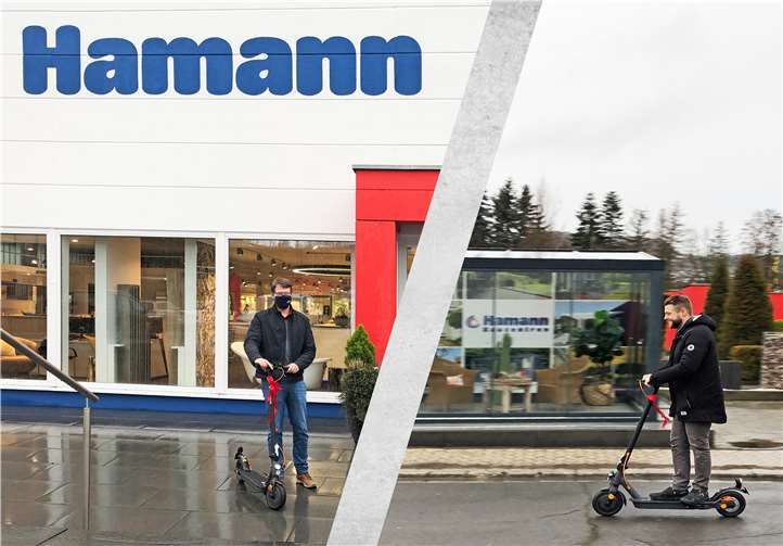 Die glücklichen Gewinner der Verlosung.Quellen: Hamann Bauzentrum